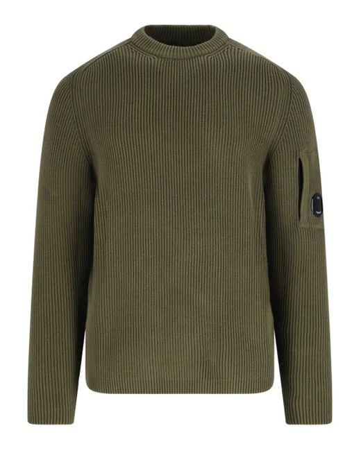 Jersey de canalé con cuello redondo C P Company de hombre de color Green