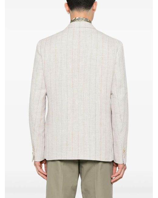 Etro White Pinstripe Blazer for men