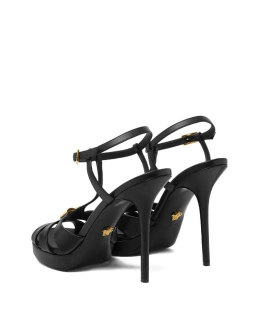 Versace Black V Ledersandalen 115 Mm
