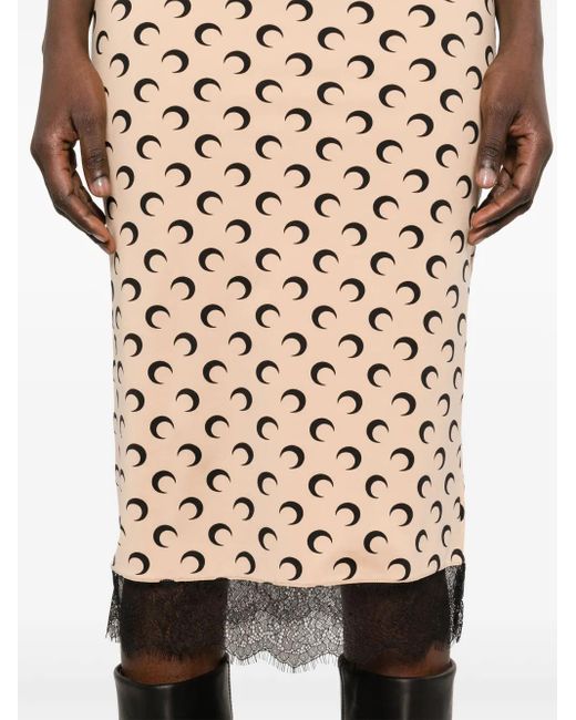 MARINE SERRE Natural Crescent Moon Bustier Midi Dress