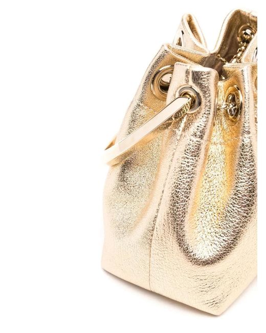 Jimmy Choo White Micro Bon Bon Metallic Nappa Bag