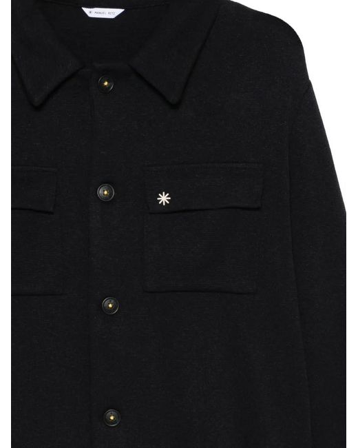 Manuel Ri Rz Logo Manuel Ritz Logo-Pin Overshirt in Black for Men | Lyst