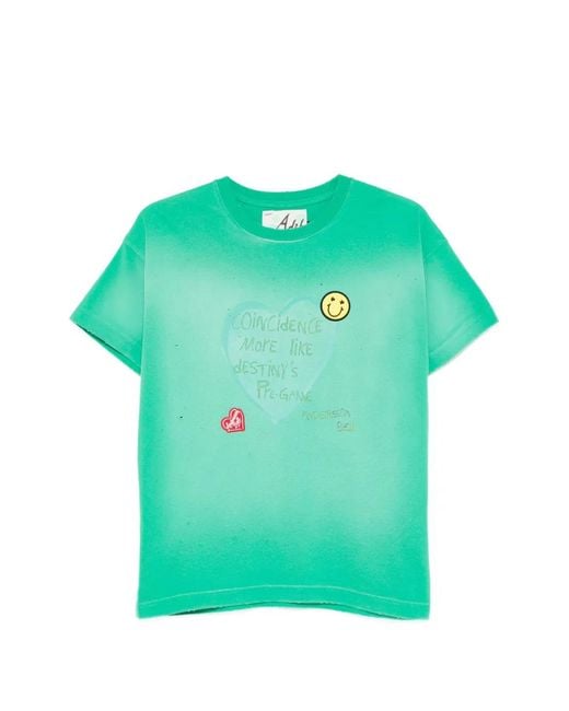 ANDERSSON BELL Green Logo-Patch T-Shirt for men