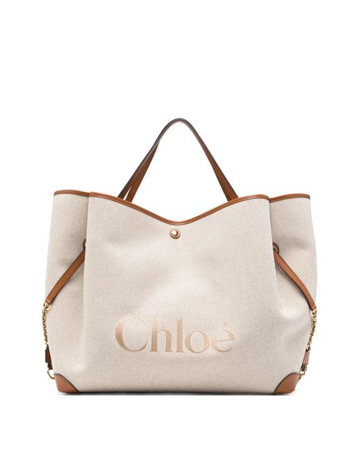 Chloé Natural Large Clover Tote Bag
