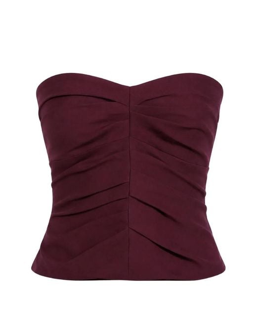 The Sei Purple Pleated Strapless Bustier