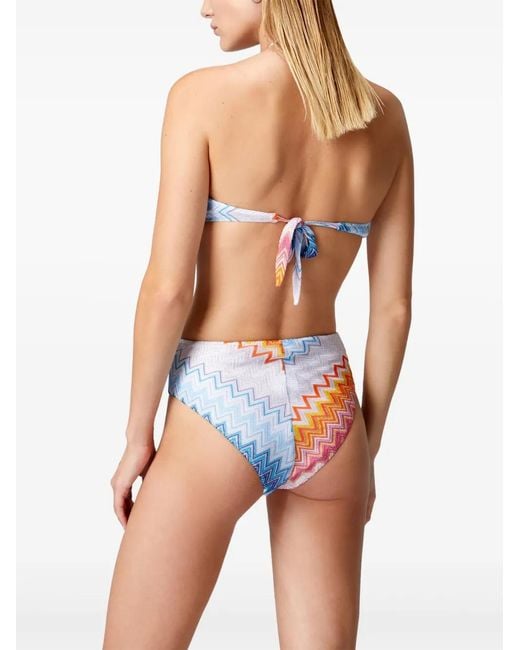 Missoni Blue Zigzag-knit Bikini Set