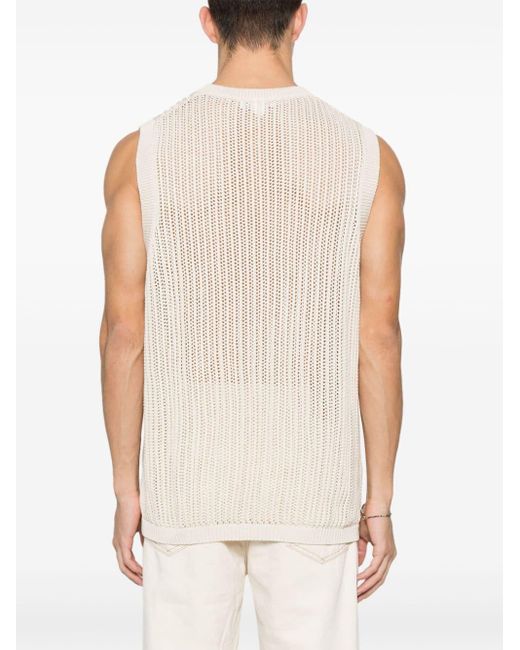 Lardini White Knitted Cotton Vest for men