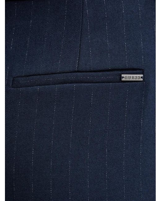 Guess Blue Striped-Pattern Trousers