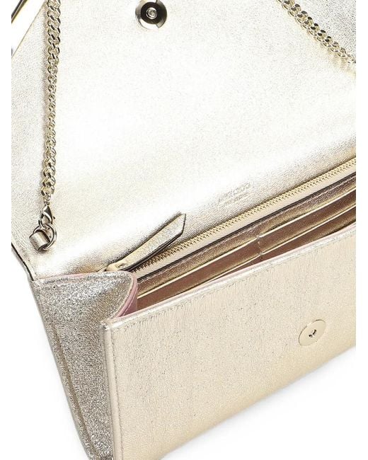 Jimmy Choo White Emmie Glitter-Effect Clutch Bag