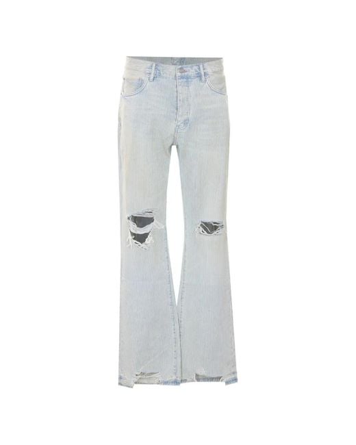 Purple Brand Gray P026 Hickory Blowout Distressed Jeans for men