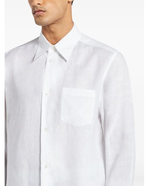 Dolce & Gabbana White Linen Shirt for men