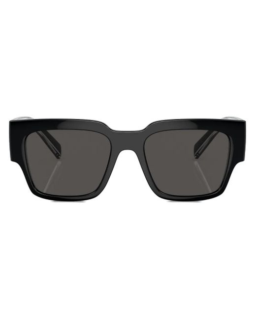 Dolce & Gabbana Black Logo-Print Square-Frame Sunglasses