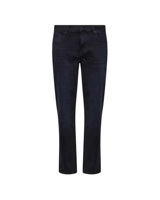 7 For All Mankind Blue Faded-Effect Slim-Fit Jeans for men