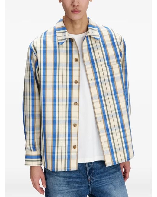 A.P.C. Nathan Check-Print Jacket in het Blue voor heren