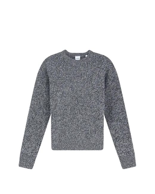 Aspesi Gray Ribbed-Knit Raglan-Sleeve Sweater