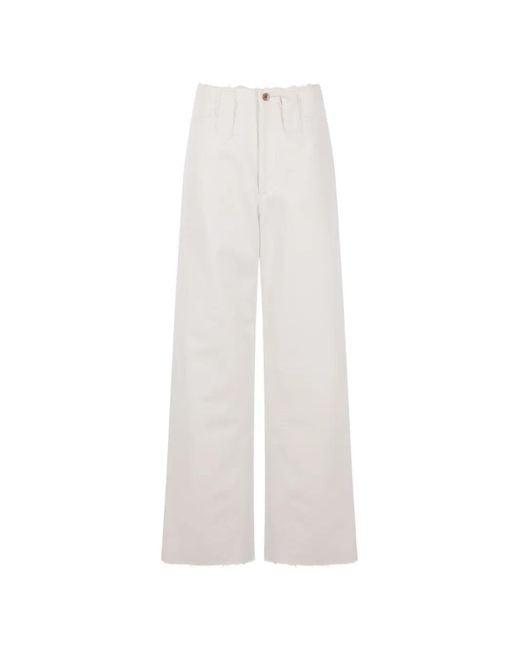Kuro White Frayed Straight Jeans