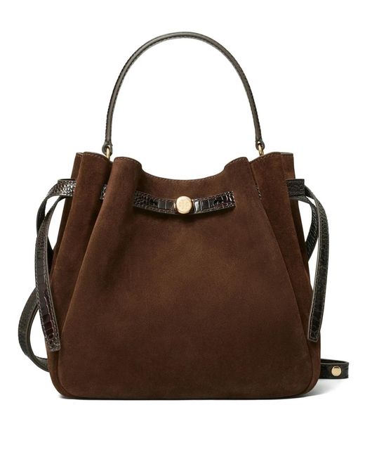 Tory Burch Brown Suede Bucket Bag