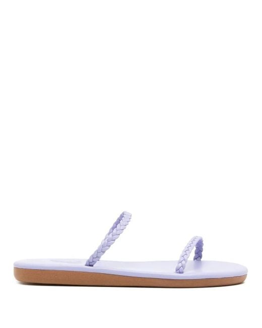 Ancient Greek Sandals White Aprilia Braided-Strap Sandals