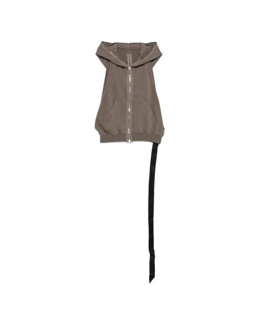 Rick Owens Multicolor Sleeveless Zip-Up Hooded Gilet