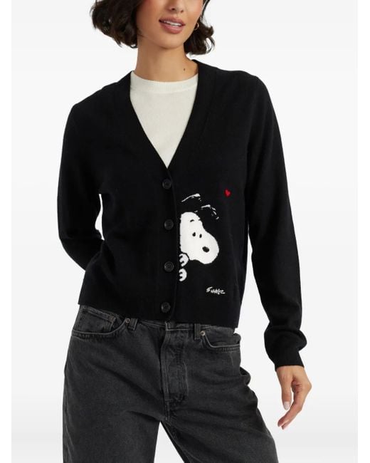 X Peanuts Cardigan À Motif Snoopy Chinti & Parker en coloris Black