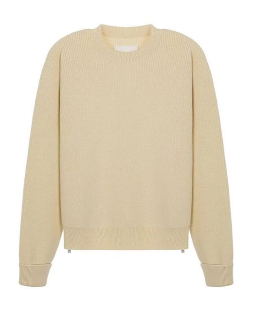 Jil Sander Natural Ribbed Knit Sweater