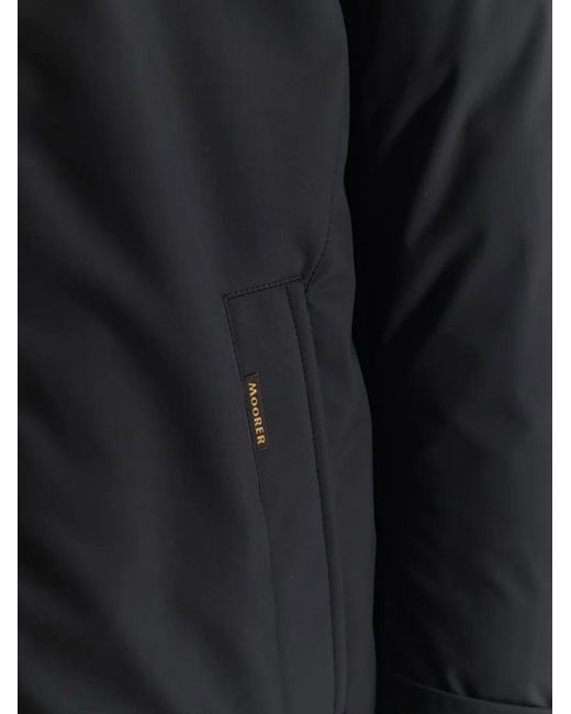 Moorer Black Reis Button-Cuff Jacket for men