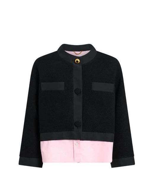 Moschino Black Layered Bouclé-Knit Jacket