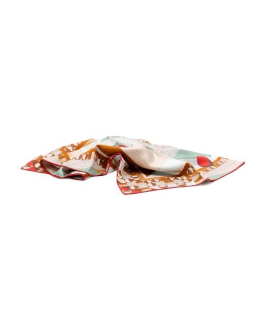 Fendi Foulard Silk Scarf White
