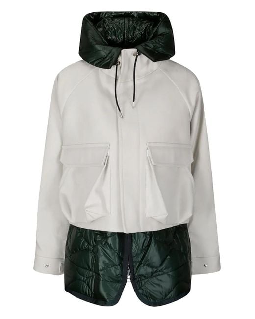 Sacai Wool Melton Blouson With Down-Effect Details in Gray | Lyst