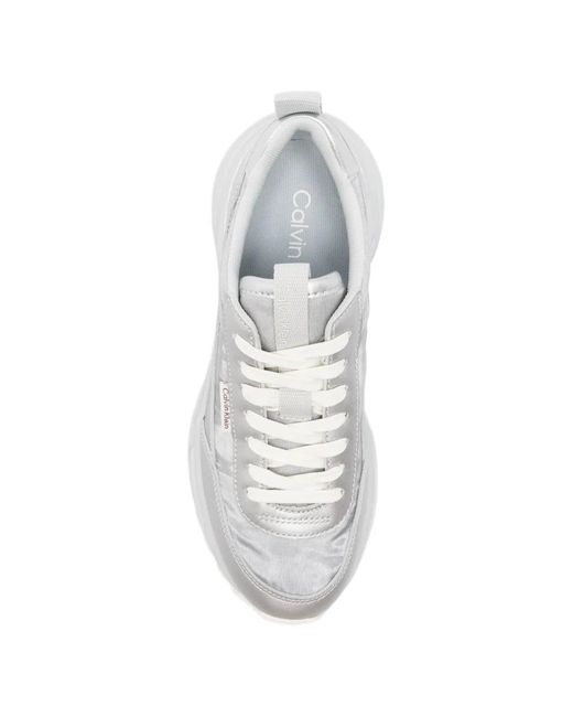 Calvin Klein White Hike Runner Sneakers