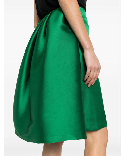 P.A.R.O.S.H. Green Layered Detail Midi Skirt