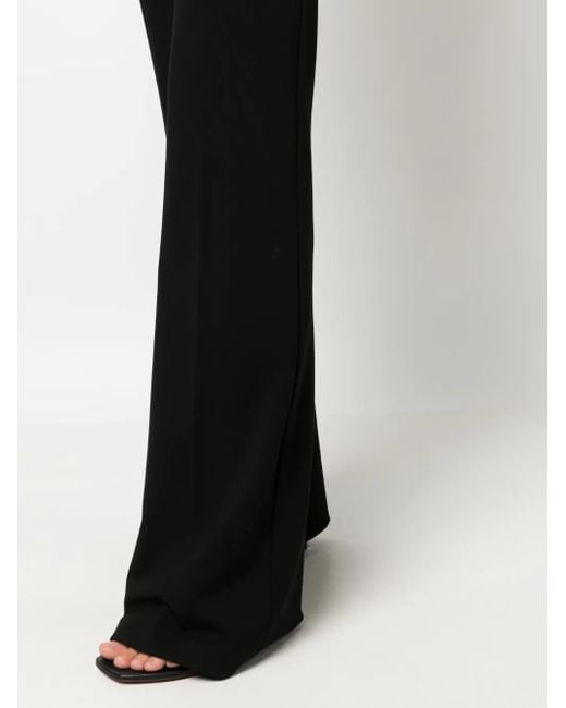 Pinko Black High-Waisted Crepe Trousers With Concealed Fastening
