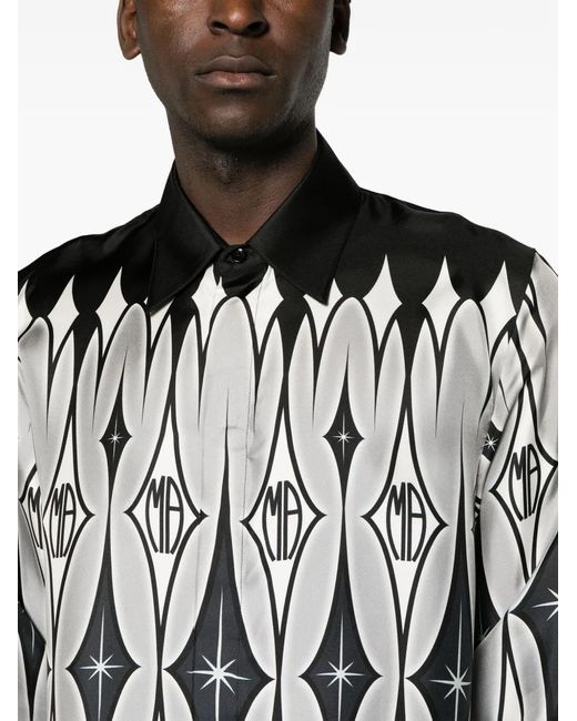 Amiri Multicolor Silk Argyle Print Shirt for men