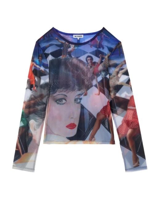 Top con estampado Brigitte Sunnei de color Blue