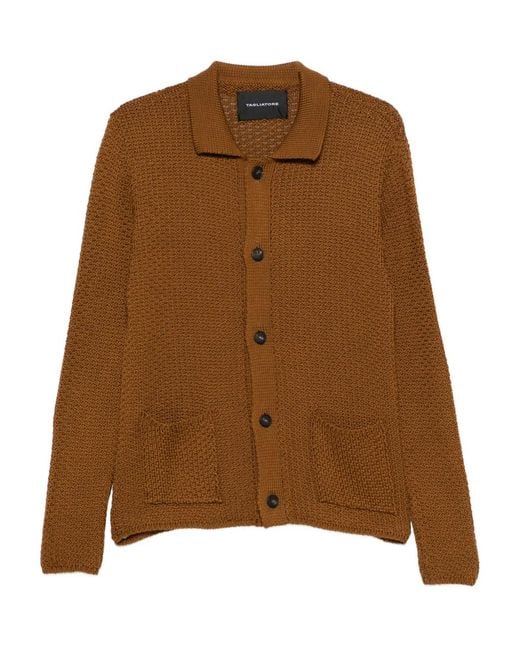 Tagliatore Brown Paulie Button-Up Cardigan for men