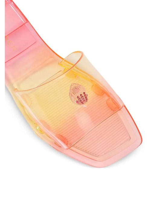 Kurt Geiger Pink Maddison Eagle-Head Flat Sandals