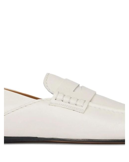 Sandro White Foldable-Counter Leather Loafers