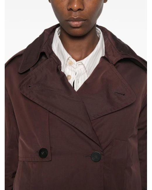 Psophia Brown Double-Breasted Cropped Coat (Set Of Two)