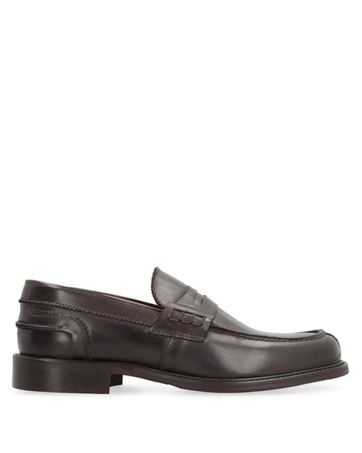 Bruno Magli Gray Leather Slip-On Loafers for men