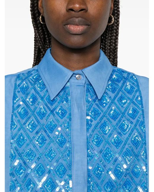P.A.R.O.S.H. Blue Raisa Shirt