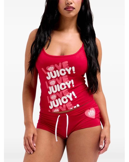 Juicy Couture Red Logo-Print Pajamas Set