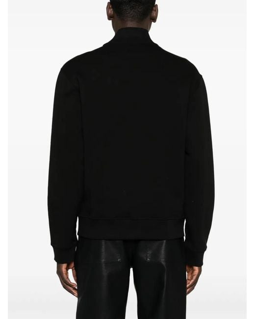 Versace Jeans Couture Black Logo-Print Zip-Up Sweatshirt for men