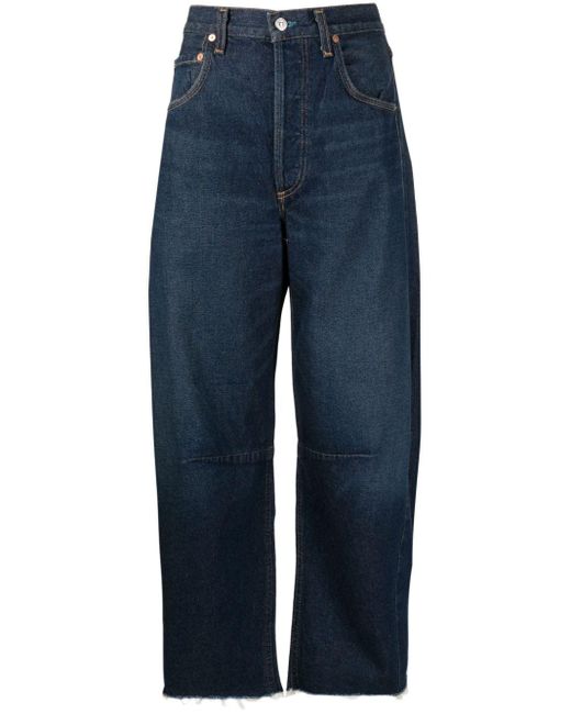 Citizens of Humanity Blue Horseshoe High-rise Wide-leg Jeans