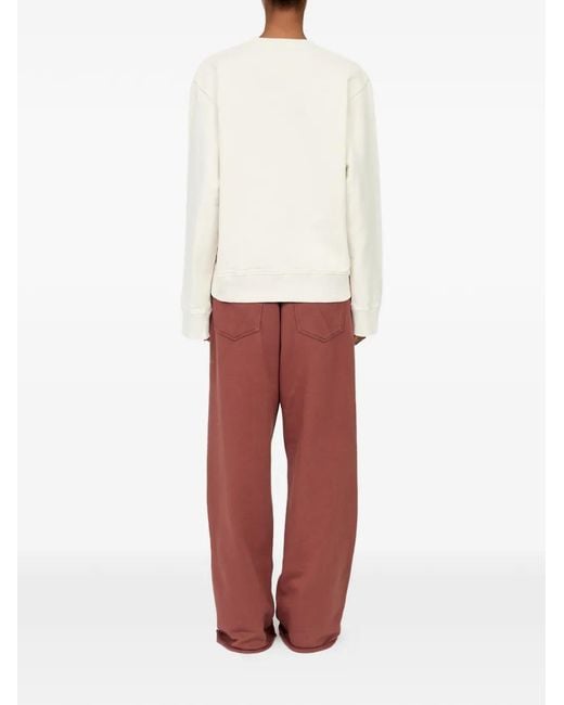 MM6 by Maison Margiela White Horse-Print Unbrushed-Cotton Sweatshirt