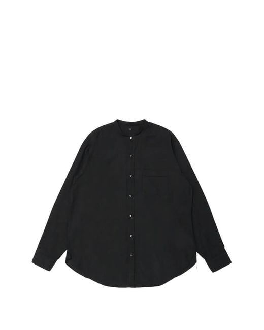 TAIGA TAKAHASHI Black Lot.104 Band-Collar Shirt for men