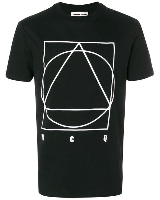 McQ Alexander McQueen Black Circle Triangle Glyph T-shirt for men