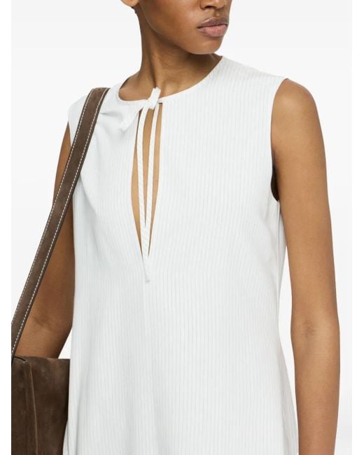 J.W. Anderson White Gerüschtes Kleid Mit Schleifenkragen