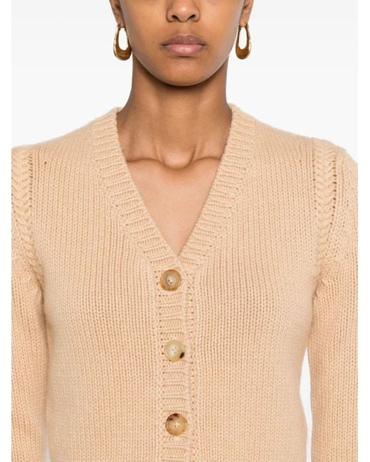 Chloé Natural V-Neck Cardigan