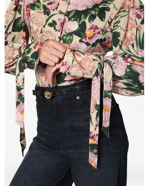 Chloé White Floral-Print Blouse