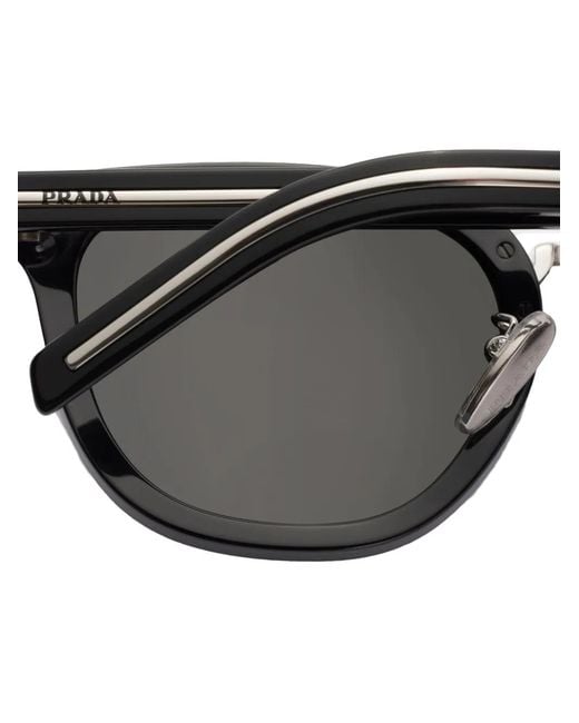 Prada Gray Round-Frame Sunglasses for men